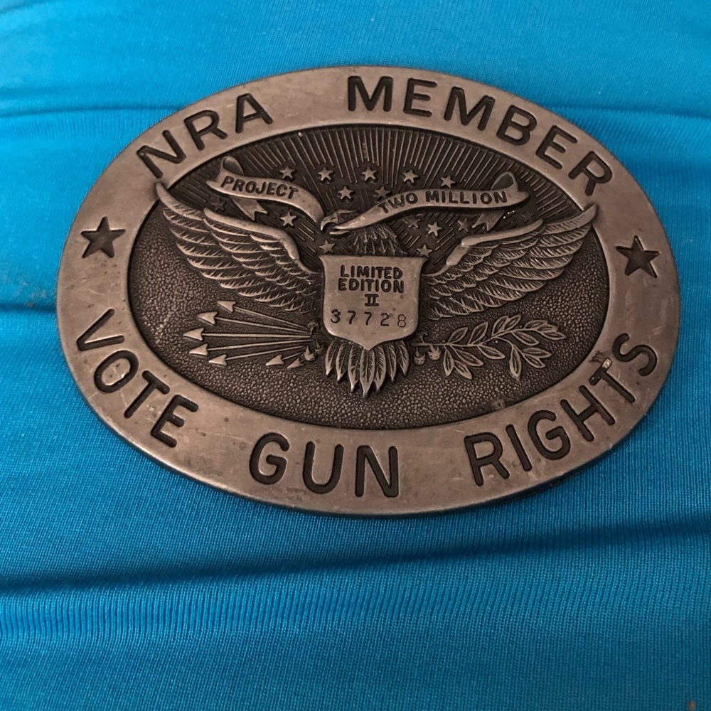 Limited edition gun rights belt buckle
